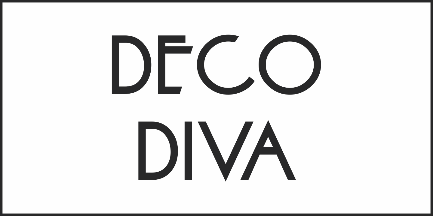 Beispiel einer Deco Diva JNL Regular-Schriftart